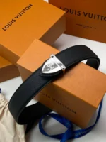 Мужской ремень Louis Vuitton чёрного цвета, артикул 348486