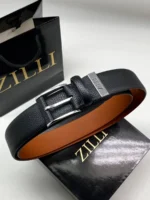 Мужской ремень Zilli чёрного цвета, артикул 348492