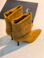 Женские ботильоны Saint Laurent коричневого цвета, артикул 348787 — фото 4