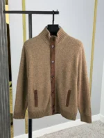 Мужской кардиган Brunello Cucinelli коричневого цвета, артикул 348878