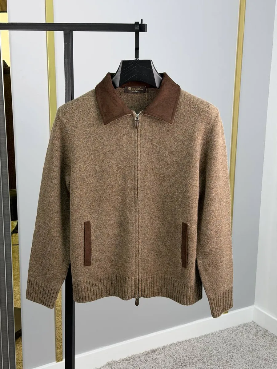348880_1 Мужской кардиган Loro Piana коричневого цвета, артикул 348880