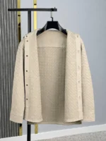 Мужская рубашка Bottega Veneta кремового цвета, артикул 348940 — фото 3