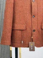 Мужской пиджак Loro Piana оранжевого цвета, артикул 348918 — фото 6