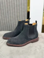 Мужские челси Brunello Cucinelli серого цвета, артикул 349017