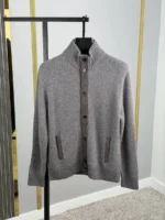 Мужской кардиган Brunello Cucinelli серого цвета, артикул 348879
