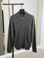 Мужской кардиган Isaia серого цвета, артикул 348886