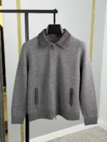 Мужской кардиган Loro Piana серого цвета, артикул 348882