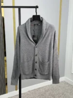 Мужской кардиган Zegna серого цвета, артикул 348876
