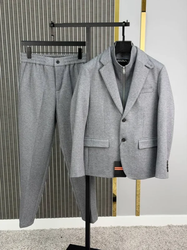 Мужской костюм Zegna серого цвета, артикул 348968