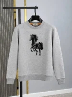Мужской свитшот Hermes серого цвета, артикул 348941