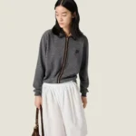 Женская кофта на молнии Miu Miu серого цвета, артикул 348838 — фото 4