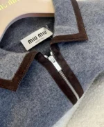 Женская кофта на молнии Miu Miu серого цвета, артикул 348838 — фото 9