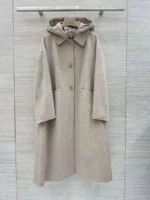 Женское пальто Loro Piana серого цвета, артикул 348832