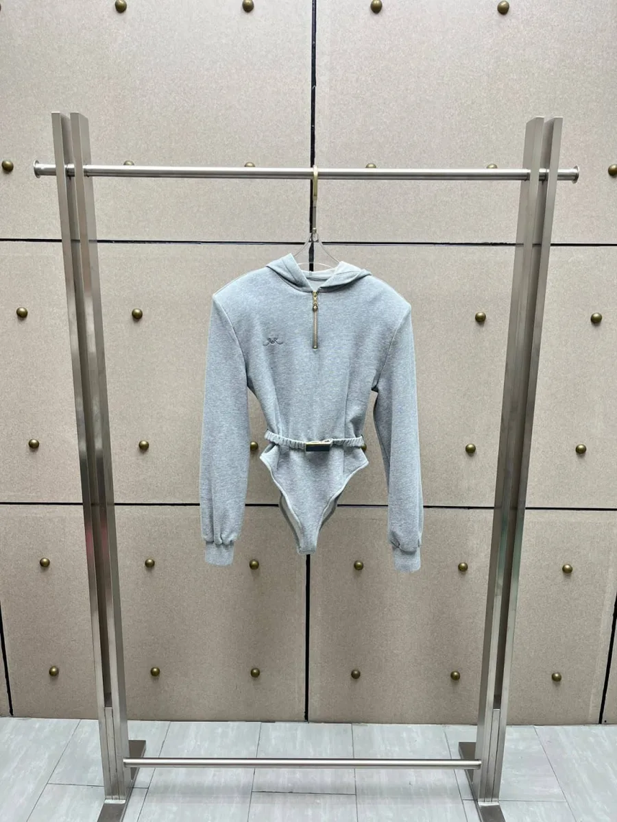 348441_1 Женские боди Rowen Rose серого цвета, артикул 348441