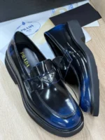 Мужские лоферы Prada синего цвета, артикул 348990 — фото 3