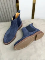 Мужские челси Brunello Cucinelli тёмно-синего цвета, артикул 349016 — фото 5