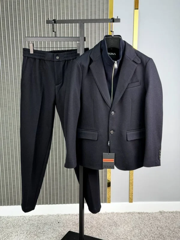 Мужской костюм Zegna тёмно-синего цвета, артикул 348967