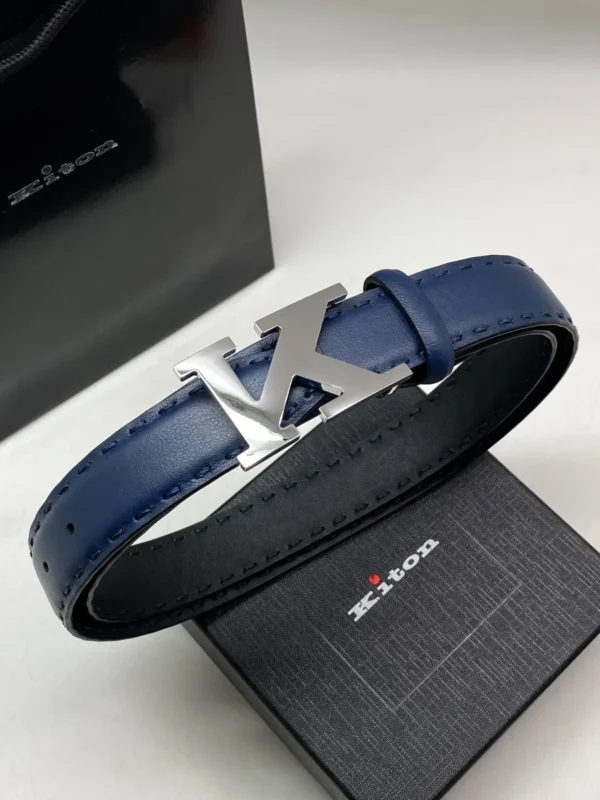 Мужской ремень Louis Vuitton тёмно-синего цвета, артикул 348488