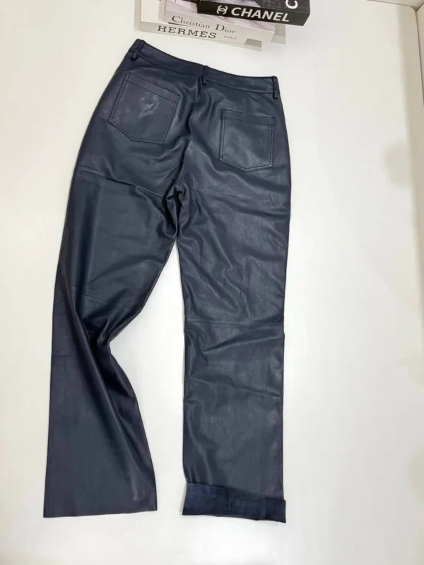 Кожаные брюки SAINT LAURENT — фото 2